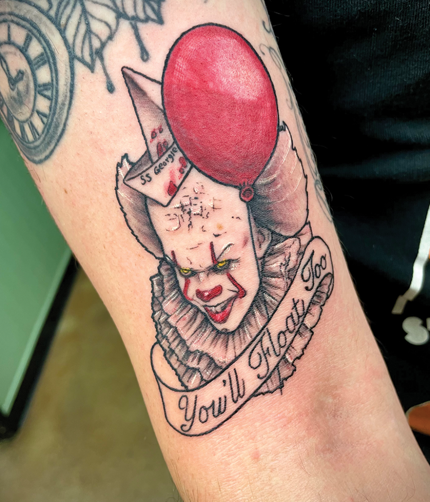 clown tattoo on arm
