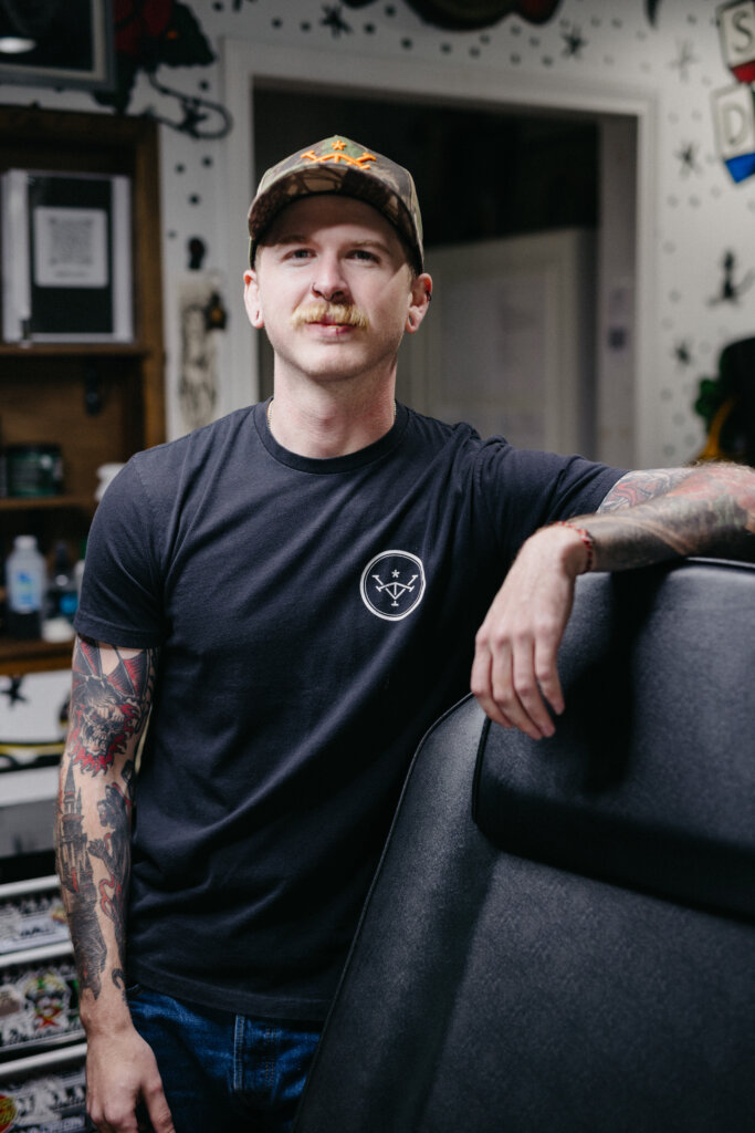 Tattoo Artist in studio