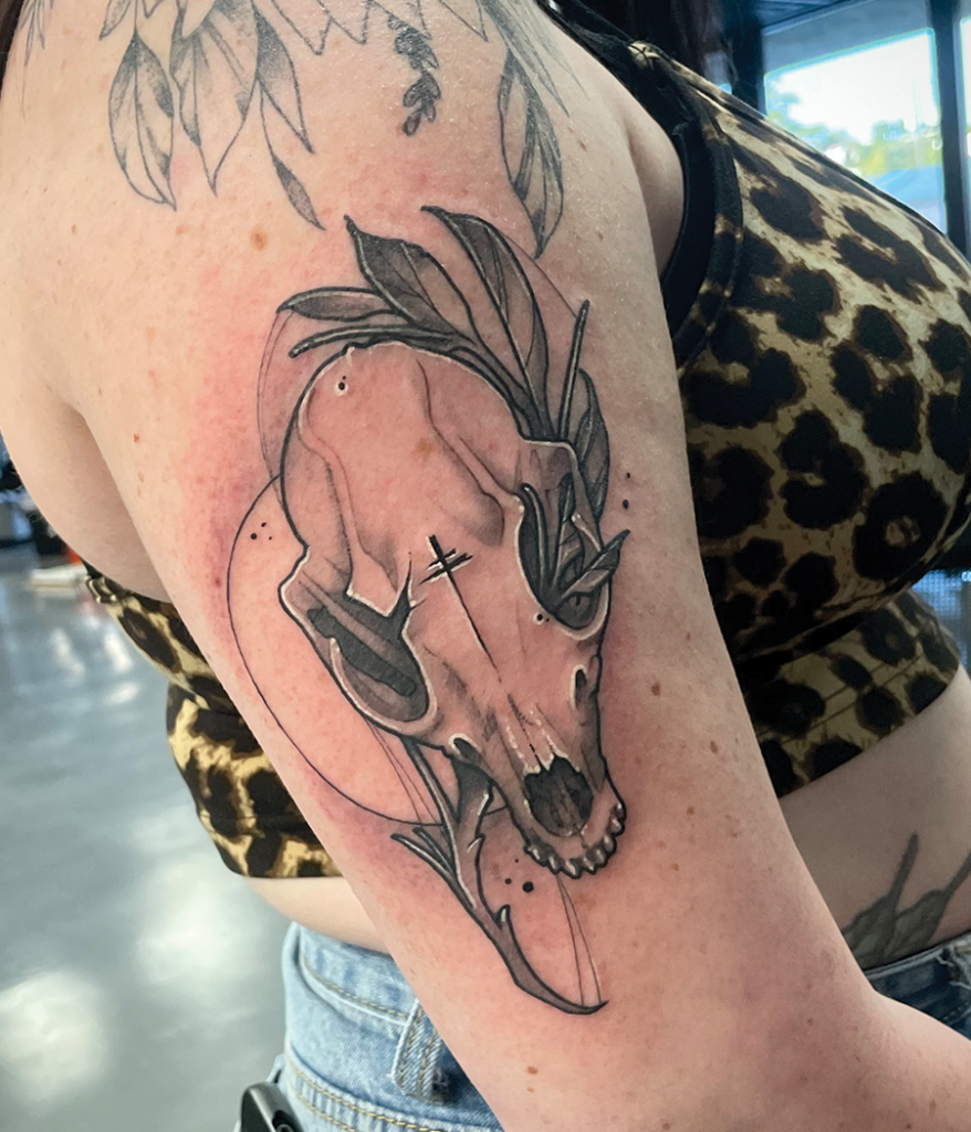 skull tattoo on arm