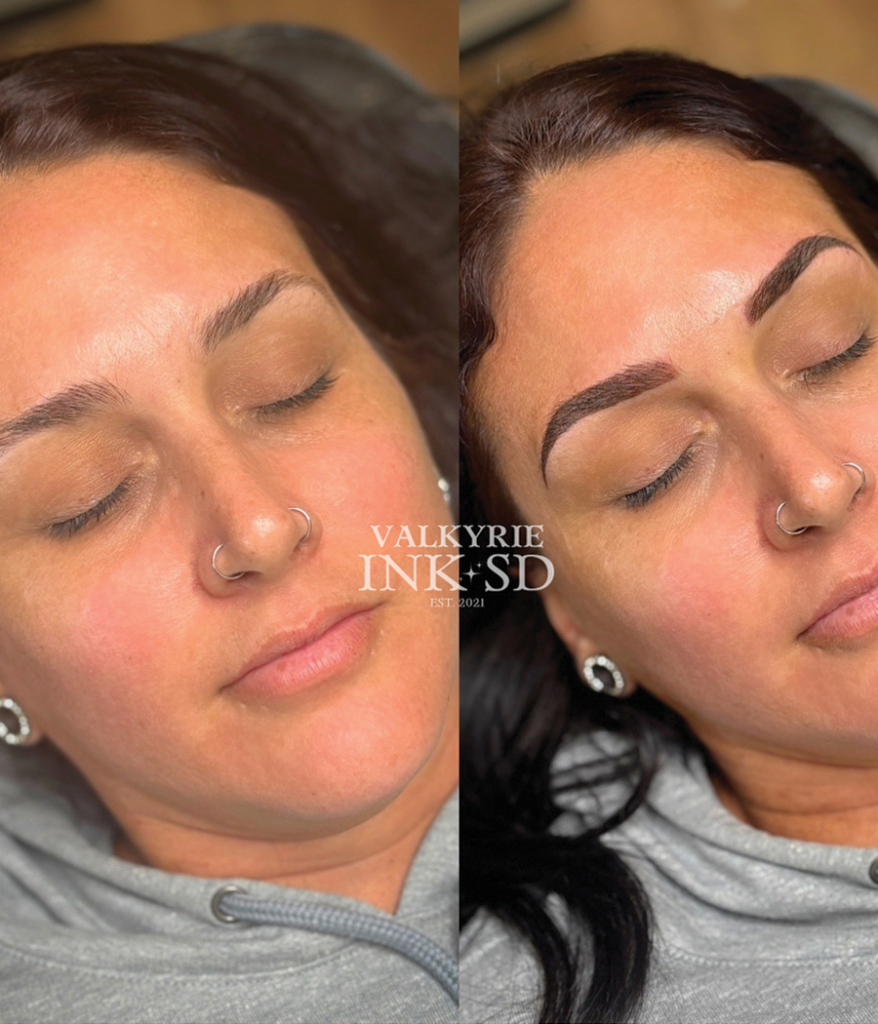 Permanent makeup healed eyebrows