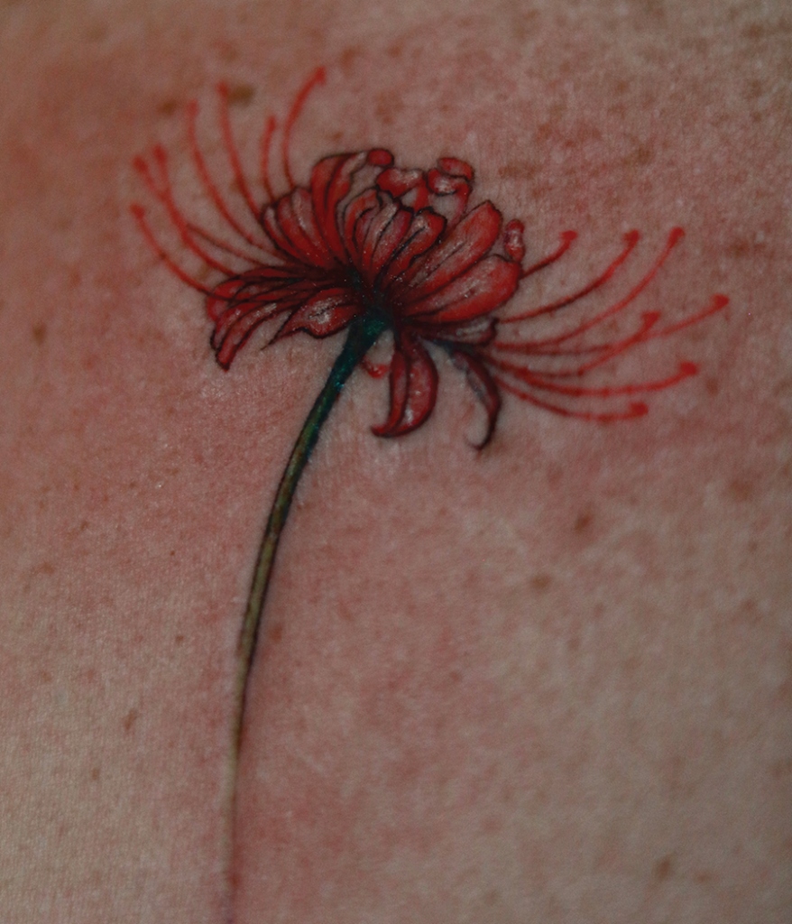 closeup flower tattoo