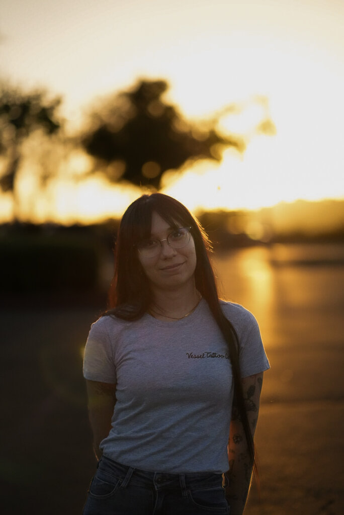 woman at sunset portrait