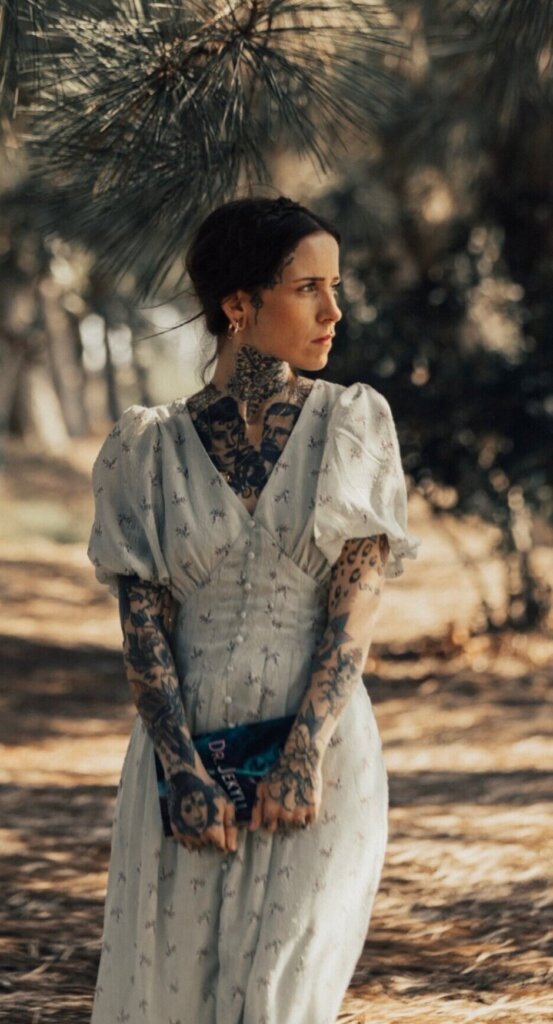 Woman standing outdoors portrait