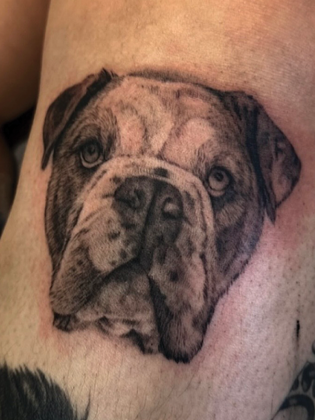 Dog portrait tattoo