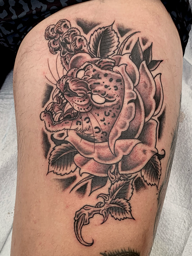 cheater tattoo on leg