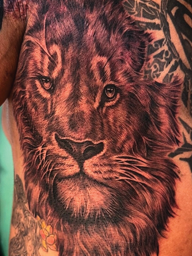 lion face tattoo