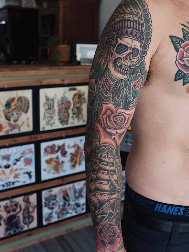 full sleeve tattoo on arm