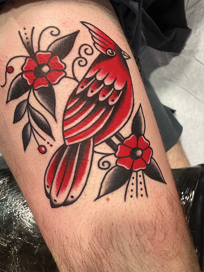 cardinal bird tattoo