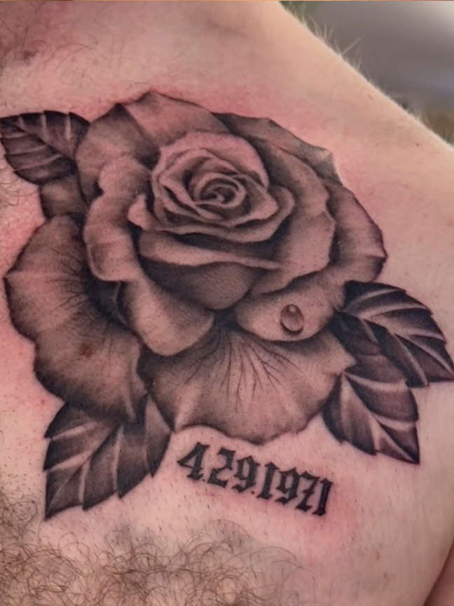 rose and date tattoo