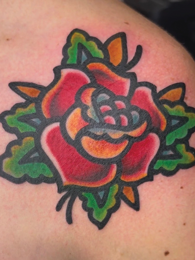 close up flower tattoo